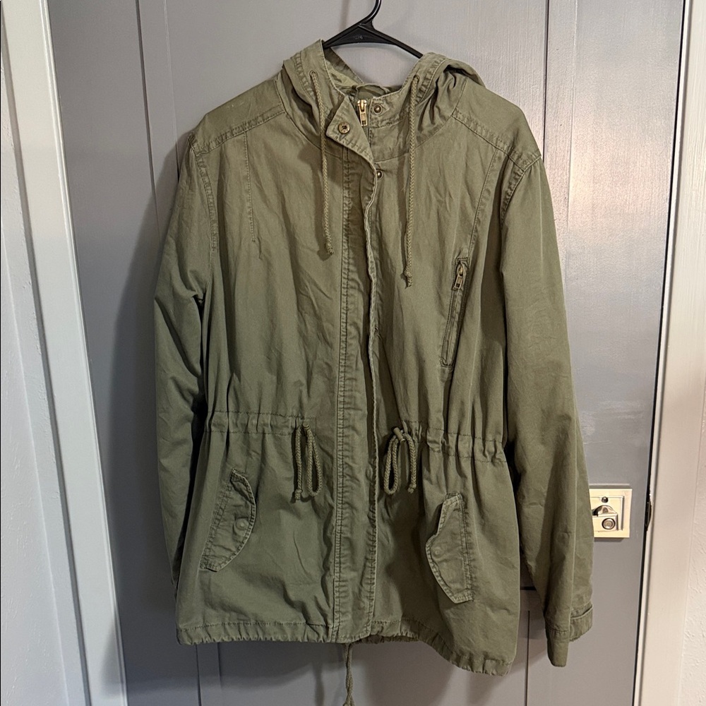 Ambiance Khaki Hooded Jacket - Picture 3 of 4